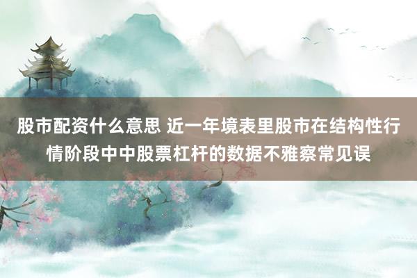 股市配资什么意思 近一年境表里股市在结构性行情阶段中中股票杠杆的数据不雅察常见误